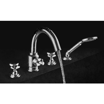 Bateria wannowa 4-otworowa z zestawem prysznicowym