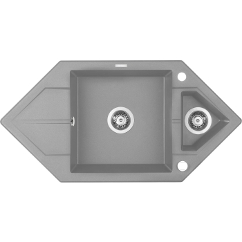Zlewozmywak granitowy 1.5-komorowy z ociekaczem - Space-Saver