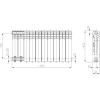 Grzejnik aluminiowy G 350 F 423 x 805 x 90 mm 873 W ( cena za 1 element grzejnika ) KFA