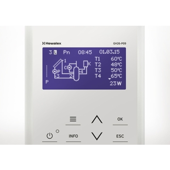 Sterownik solarny GH26-P09 ( z czujnikami temperatury ) HEWALEX