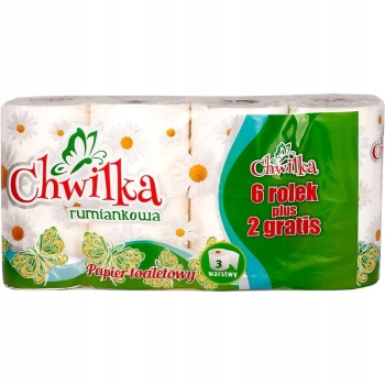 Papier toaletowy rumiankowy 6+2, 3 warstwowy CHWILKA