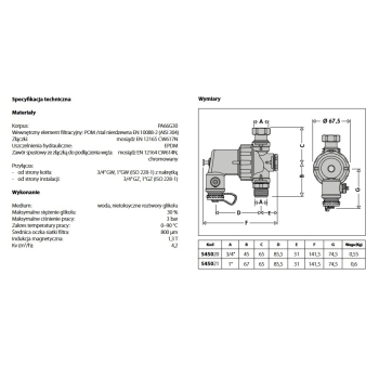 Separator zanieczyszczeń DIRTMAGMINI z magnesem przyłącza GW 3/4