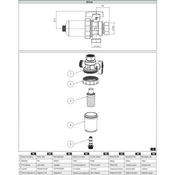 Separator zanieczyszczeń V-Pure DN20 3/4