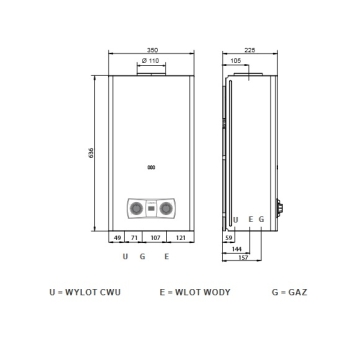 Podgrzewacz gazowy, przepływowy FONTE LX 11l/min 9,1 – 18,5kW MTN BERETTA