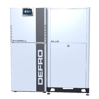 Kocioł, piec z podajnikiem pelletowy, pellet, pelet EVOPELL PLUS 12 kW podajnik z LEWEJ strony DEFRO