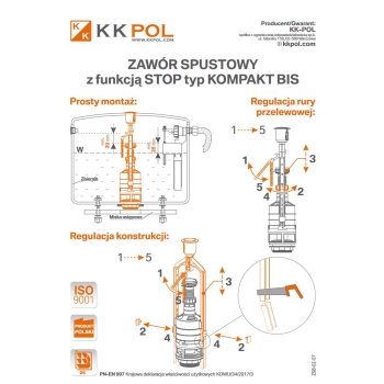 Zawór spustowy z funkcją STOP BIS do kompaktu KK-POL
