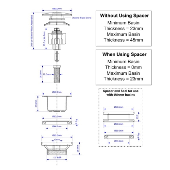 MCALPINE Spust umywalkowy 1.1/4