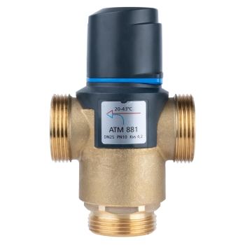 Termostatyczny zawór mieszający ATM 881, DN25, G1 1/4", 20÷43°C, Kvs 4,2 m3/h AFRISO