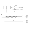 Kołki uniwersalne z wkrętem z łbem stożkowym 8/4.5x60mm (25 sztuk) WKRĘT-MET