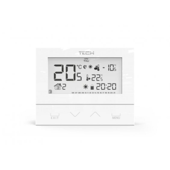 TECH Przewodowy regulator pokojowy dwustanowy  (panel przedni ze szkła) biały ST-292 v3