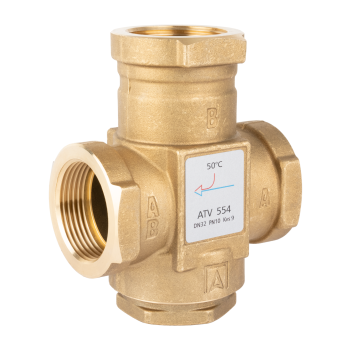 Zawór temperaturowy ATV 554, DN32, Rp1 1/4", kvs 9, 50°C AFRISO