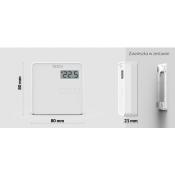 TECH Przewodowy regulator pokojowy dwustanowy biały ST-294 v1