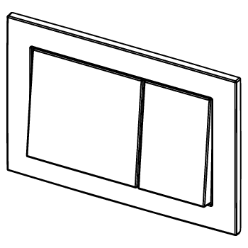 Przycisk spłukujący podwójny do WC TECEbase 214 x 145 x 18 mm z tworzywa sztucznego chrom połysk