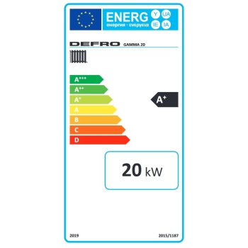Kocioł, piec z podajnikiem pelletowy, pellet, pelet, pellet GAMMA 20 kW podajnik z PRAWEJ strony DEFRO