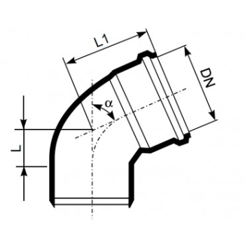 Kolano Ultra UdBB 15° niskoszumowe 50 mm niebieskie