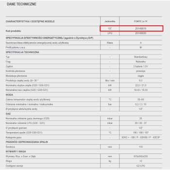 Podgrzewacz gazowy, przepływowy FONTE LX 11l/min 7,5-19kW BERETTA