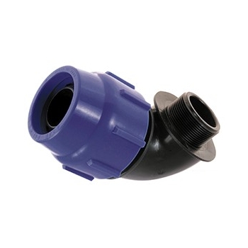 Kolano zaciskowe gwint zewnętrzny PE 25x1/2"/90° WAVIN