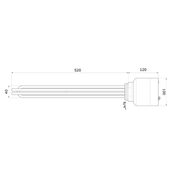 Grzałka elektryczna z termostatem 9,0 kW 400V 6/4 ( DN40 ) MW90 GWARANT