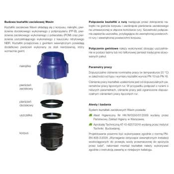 Kolano zaciskowe gwint zewnętrzny PE 63x2 1/2