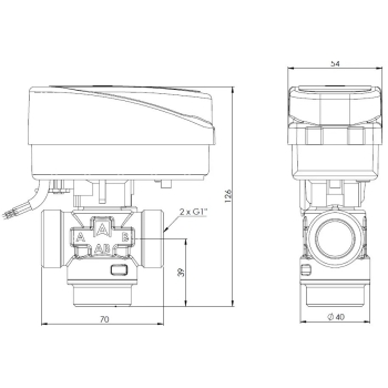 3-drogowy zawór strefowy AZV 643 DN20, G1