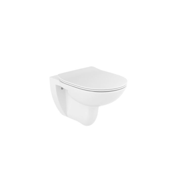 DEBBA ROUND ZESTAW Miska podwieszana Rimless + deska wolnoopadająca slim duroplast ROCA