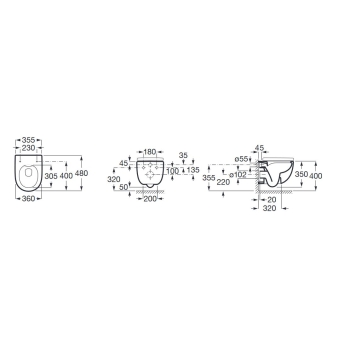 MERIDIAN COMPACTO ZESTAW Miska wc podwieszana Rimless + deska wolnoopadająca slim duroplast