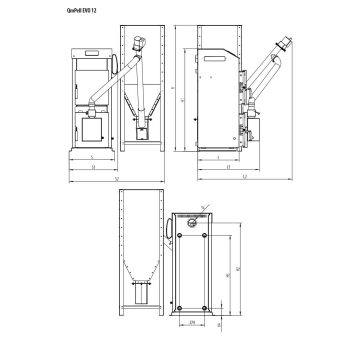 Kocioł, piec na pellet, pelet, peletowy QMPELL EVO 12 kW sterownik Ecomaxx 920P1 TOUCH PLUM PEREKO