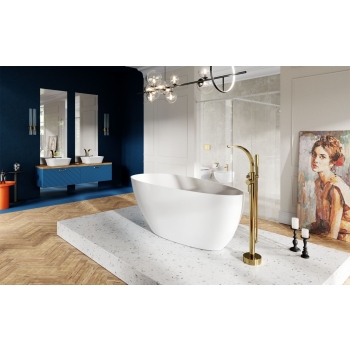 Wanna wolnostojąca GOYA 160 + klik-klak chrom standard, biały połysk BESCO
