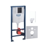 Stelaż do wc Rapid SL 5w1 dopływ wody z lewej/prawej lub z tyłu 230-145 mm 500 x 1130 x 130 mm w komplecie: stelaż podtynkowy 38528001, czarny przycis