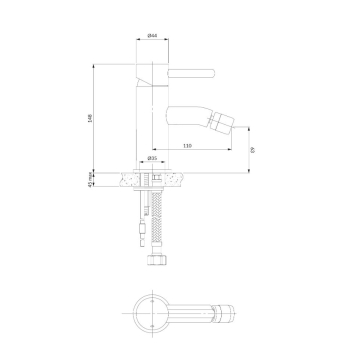 Y bateria bidetowa, 15 cm (głowica 35 mm) OMNIRES