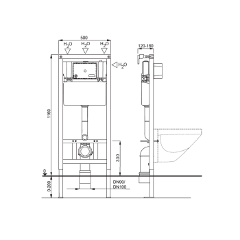 Stelaż podtynkowy do WC DUPLO 189 BASIC Schwab 674420