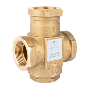 Zawór temperaturowy ATV 553, DN32, Rp1 1/4", kvs 9, 45°C AFRISO