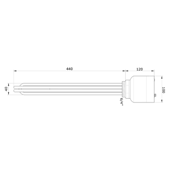 Grzałka elektryczny z termostatem 6 kW 400V MW60 6/4 ( DN40 ) GWARANT