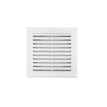 Kratka wentylacyjna 175x175 mm z siatką i kołnierzem okrągłym fi 125 mm, biała VENTS