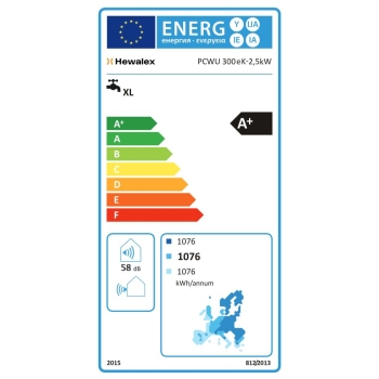 Pompa ciepła powietrzna powietrze-woda do c.w.u. PCWU 300eK 2.5kW 230V HEWALEX