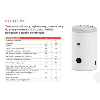 Zasobnik c.w.u. UBS 125 V3 IMMERGAS