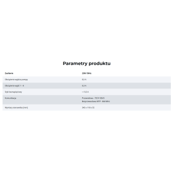 TECH Przewodowo-bezprzewodowy sterownik zaworów termostatycznych (8 sekcji) komunikacja RS485 z modułem WiFi L-12
