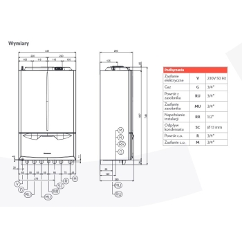 Kocioł kondensacyjny VICTRIX EXTRA 24 PLUS, jednofunkcyjny, wiszący IMMERGAS