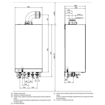 Kocioł gazowy VITODENS 050-W 25 kW 2 funkcyjny ( indywidualny komin ) B0KA VIESSMANN