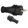 Wtyczka gumowa 16A 230V IP44 hermetyczna CZARNA ADELID