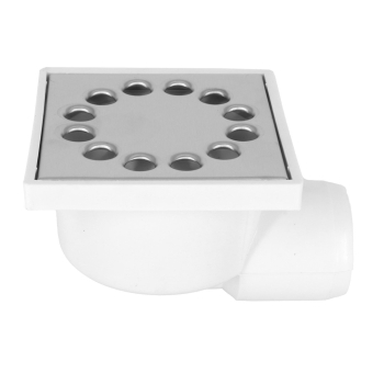 Kratka ściekowa CHROM DN50 10x10 boczna niska, bez regulacji DES